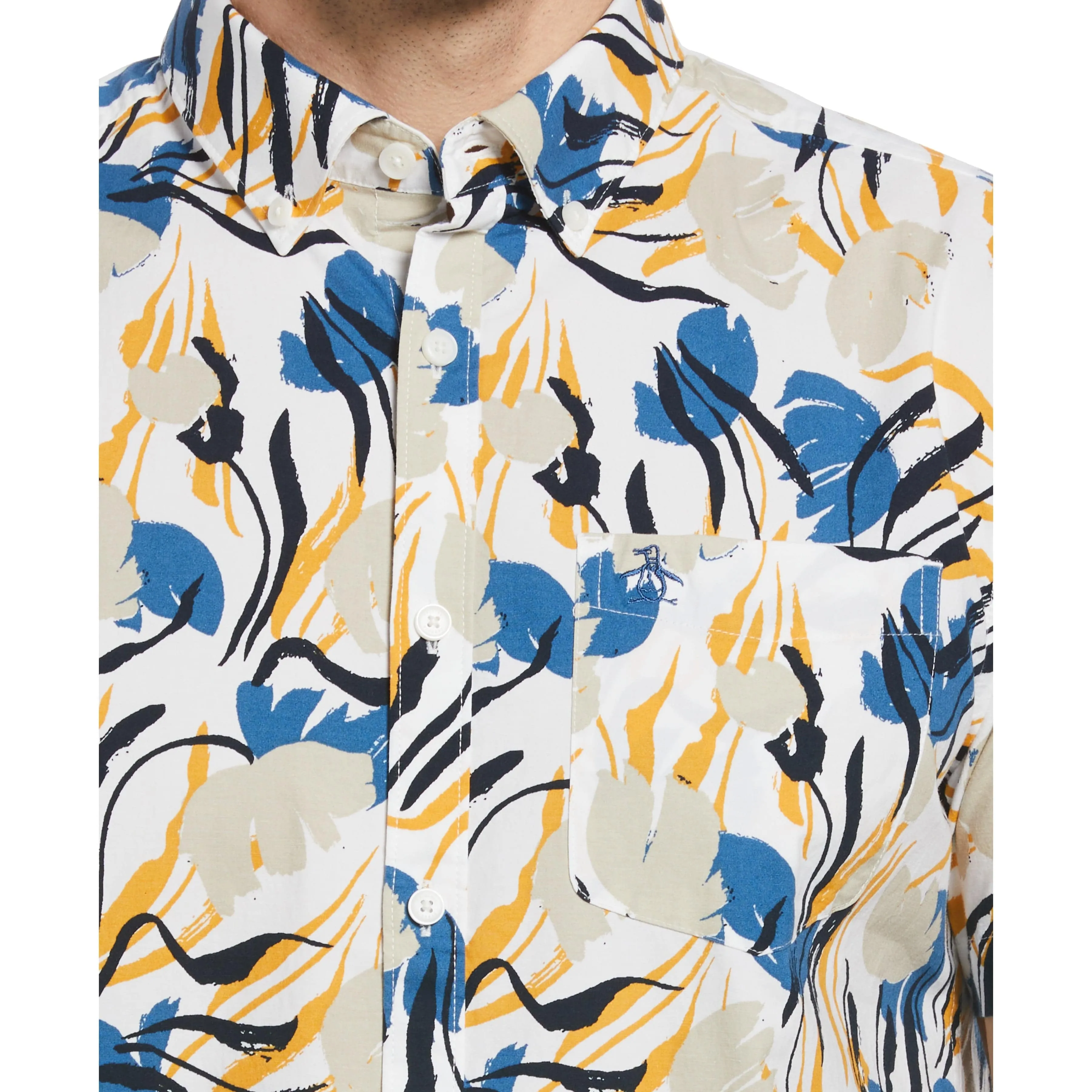 EcoVero™ Blend Painted Floral Print Shirt sold by Original Penguin product image thumbnail 4