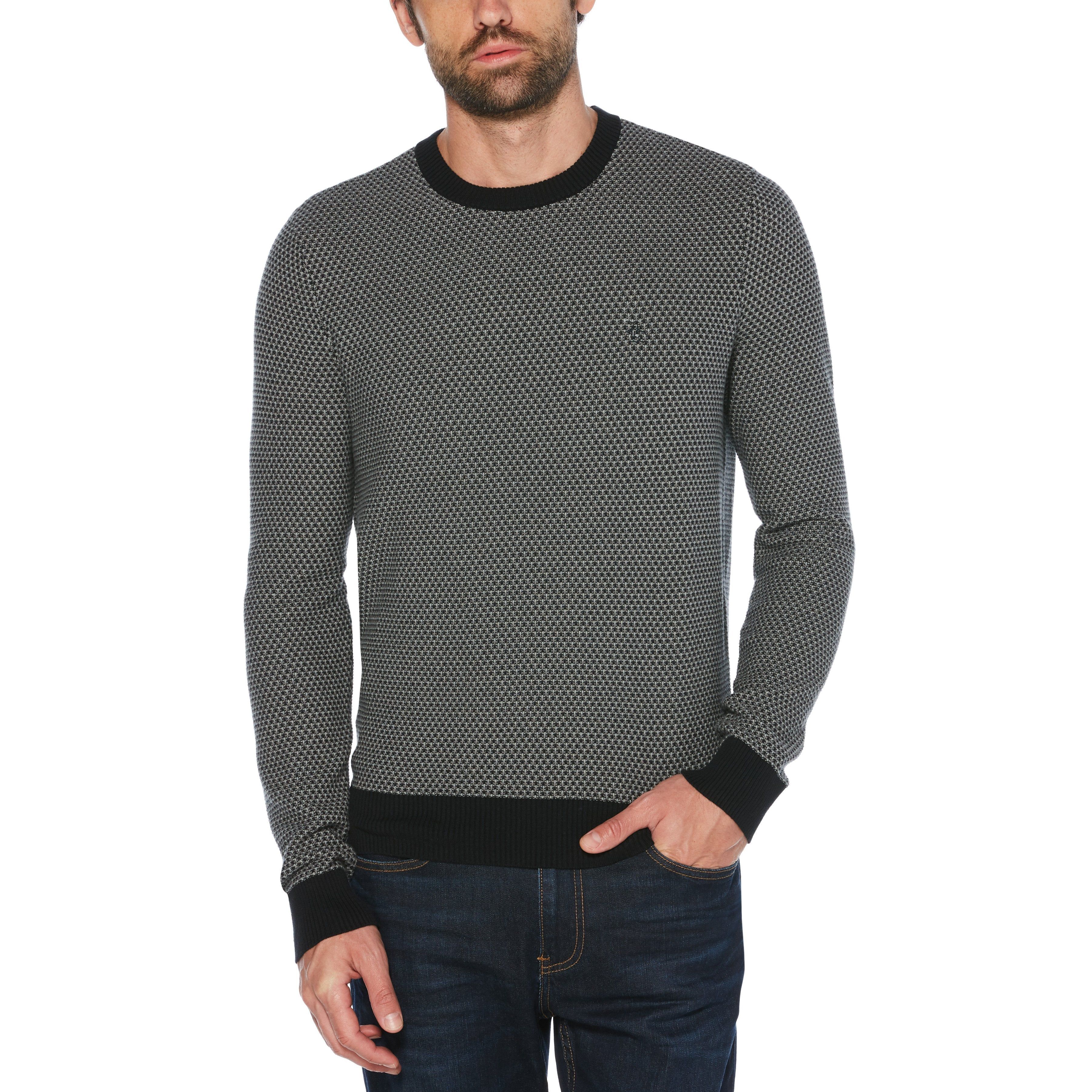 Tri-Tone Popcorn Crew Neck Sweater sold by Original Penguin