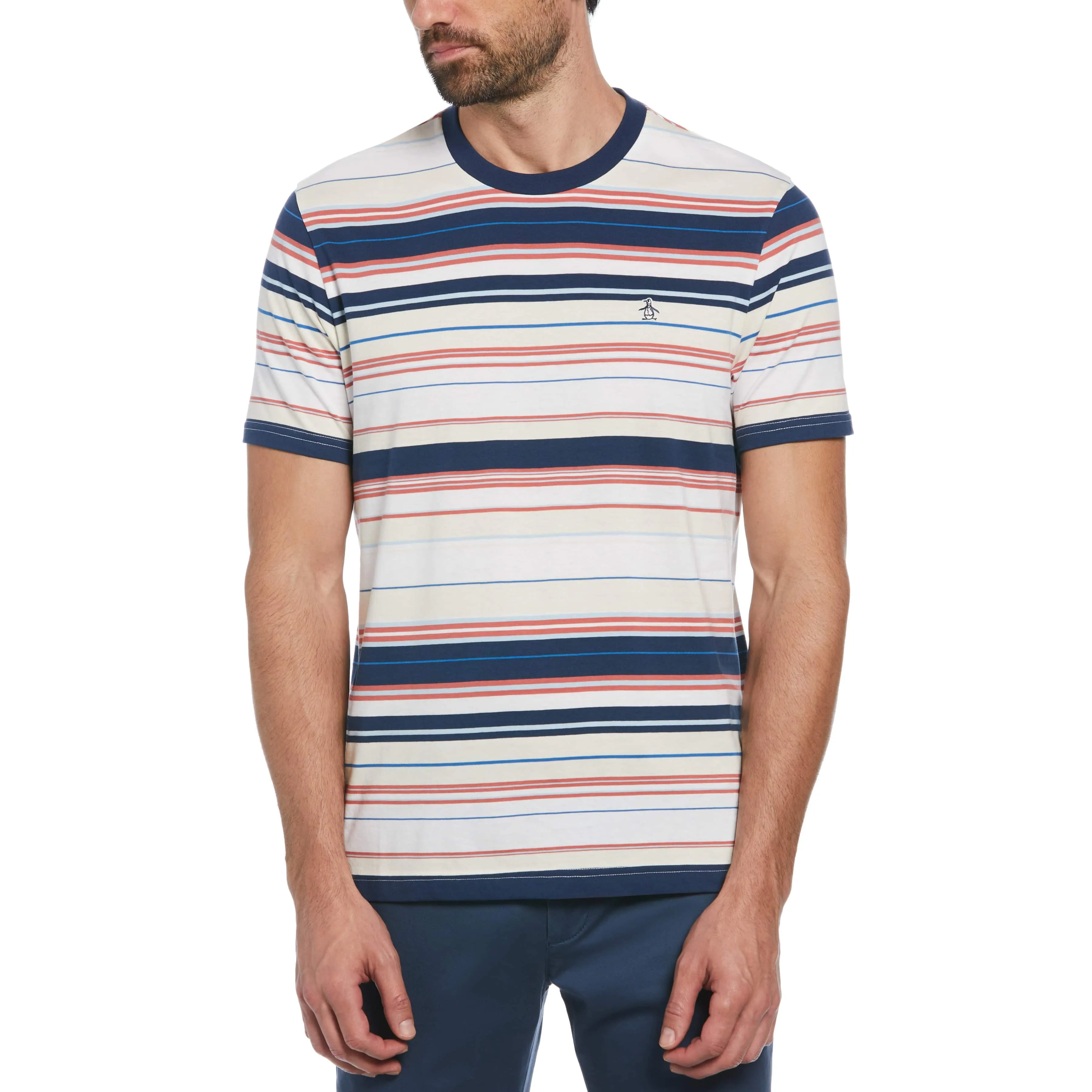 Organic Jersey Allover Striped Tee sold by Original Penguin