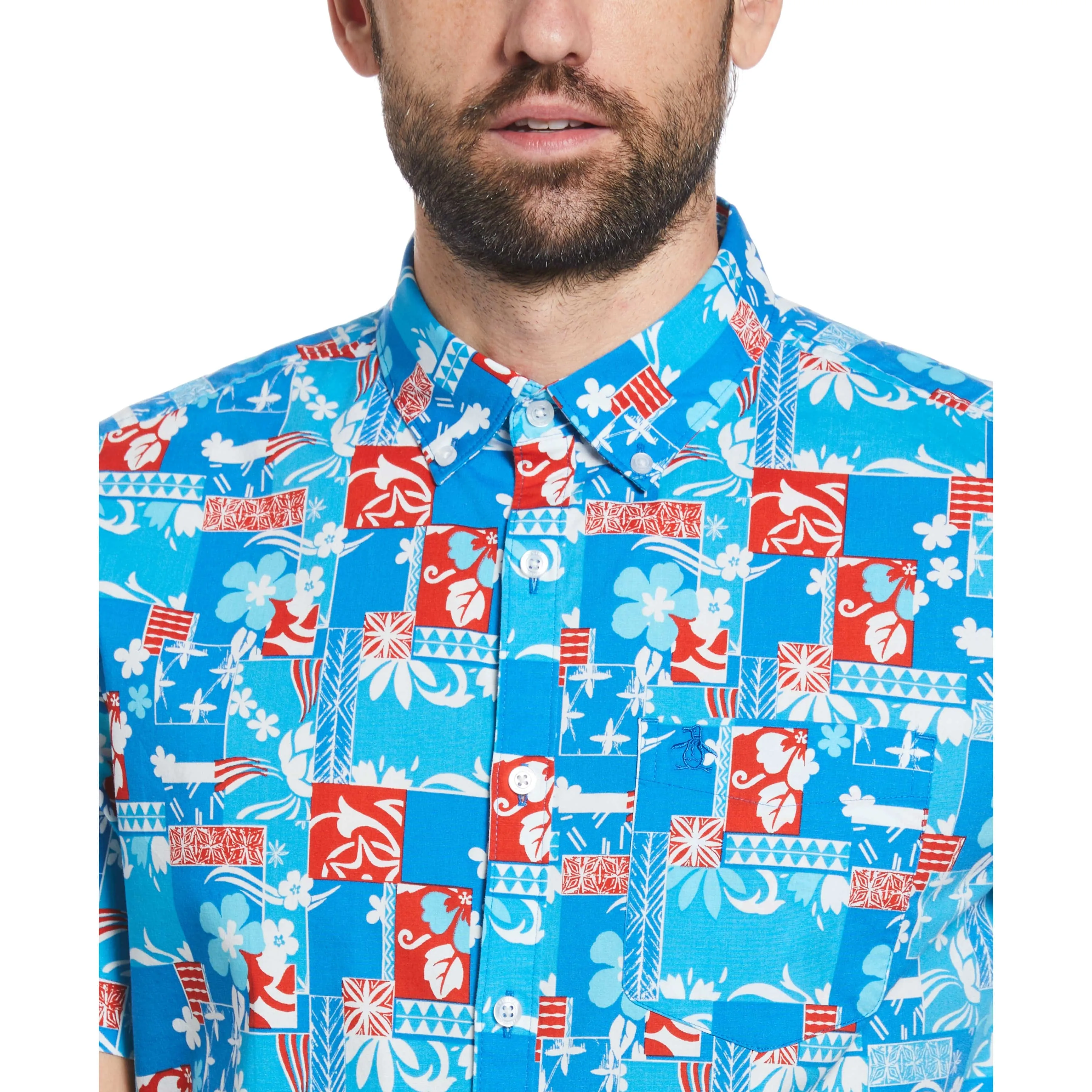 Poplin Tropical Collage Print Shirt sold by Original Penguin product image thumbnail 3