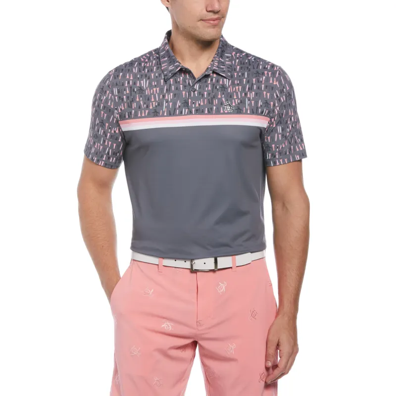 Broken Tees Novelty Block Print Golf Polo made by Original Penguin