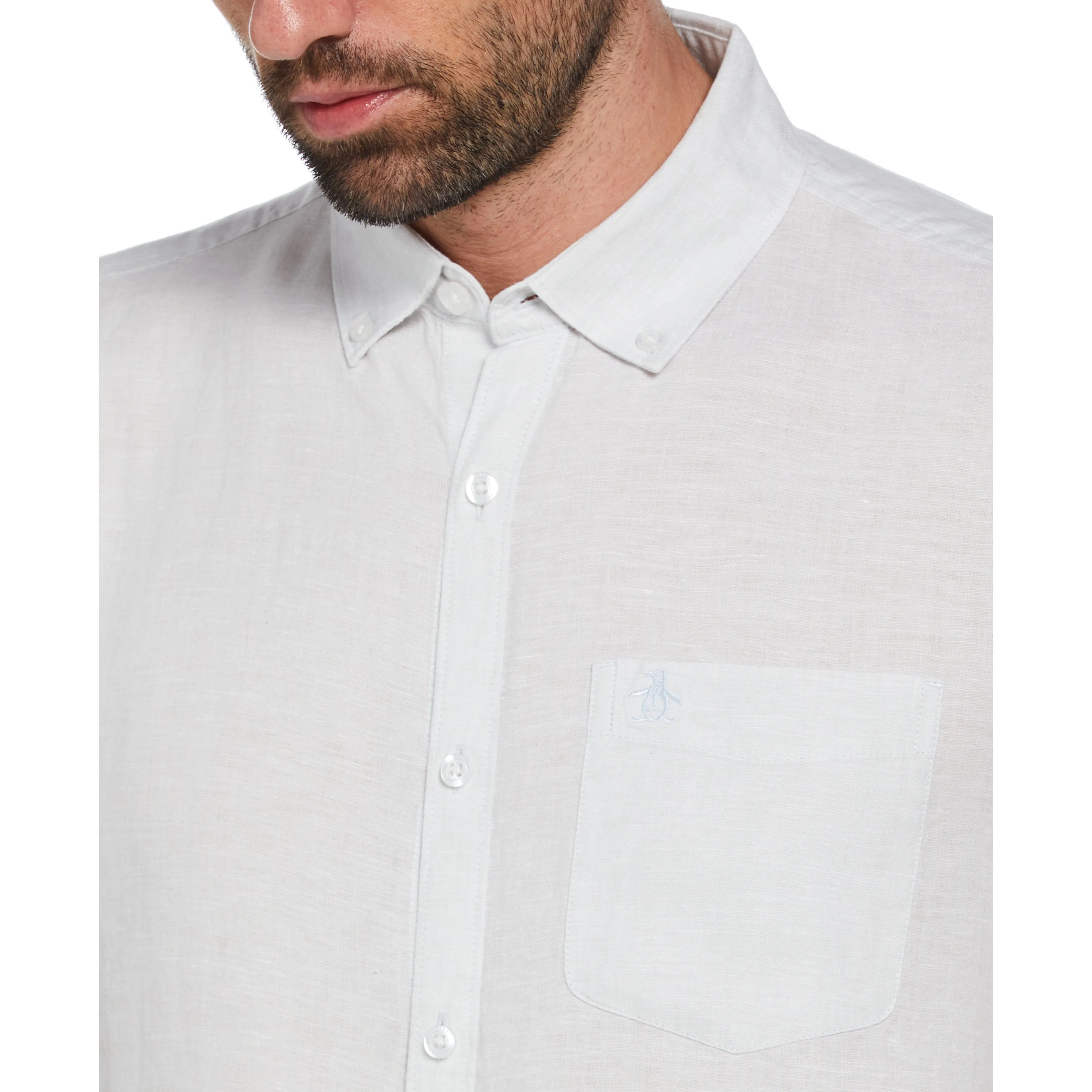 Short Sleeve Washed Linen Shirt sold by Original Penguin product image thumbnail 3