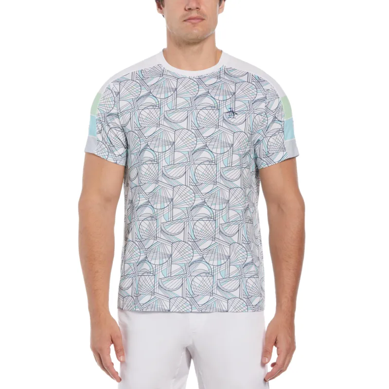 Tennis Racket Print Performance Tennis Tee sold by Original Penguin