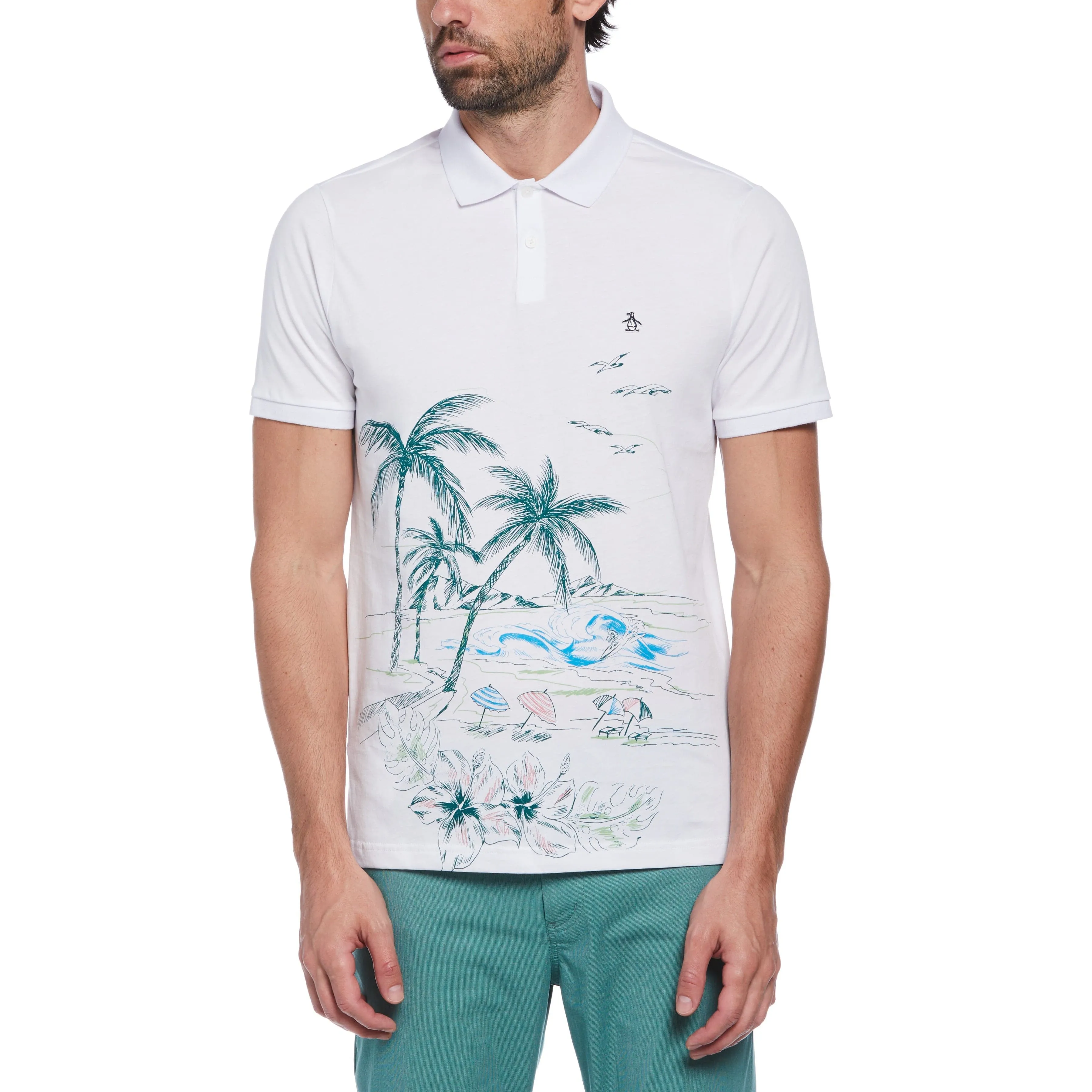 Beach Print Polo sold by Original Penguin