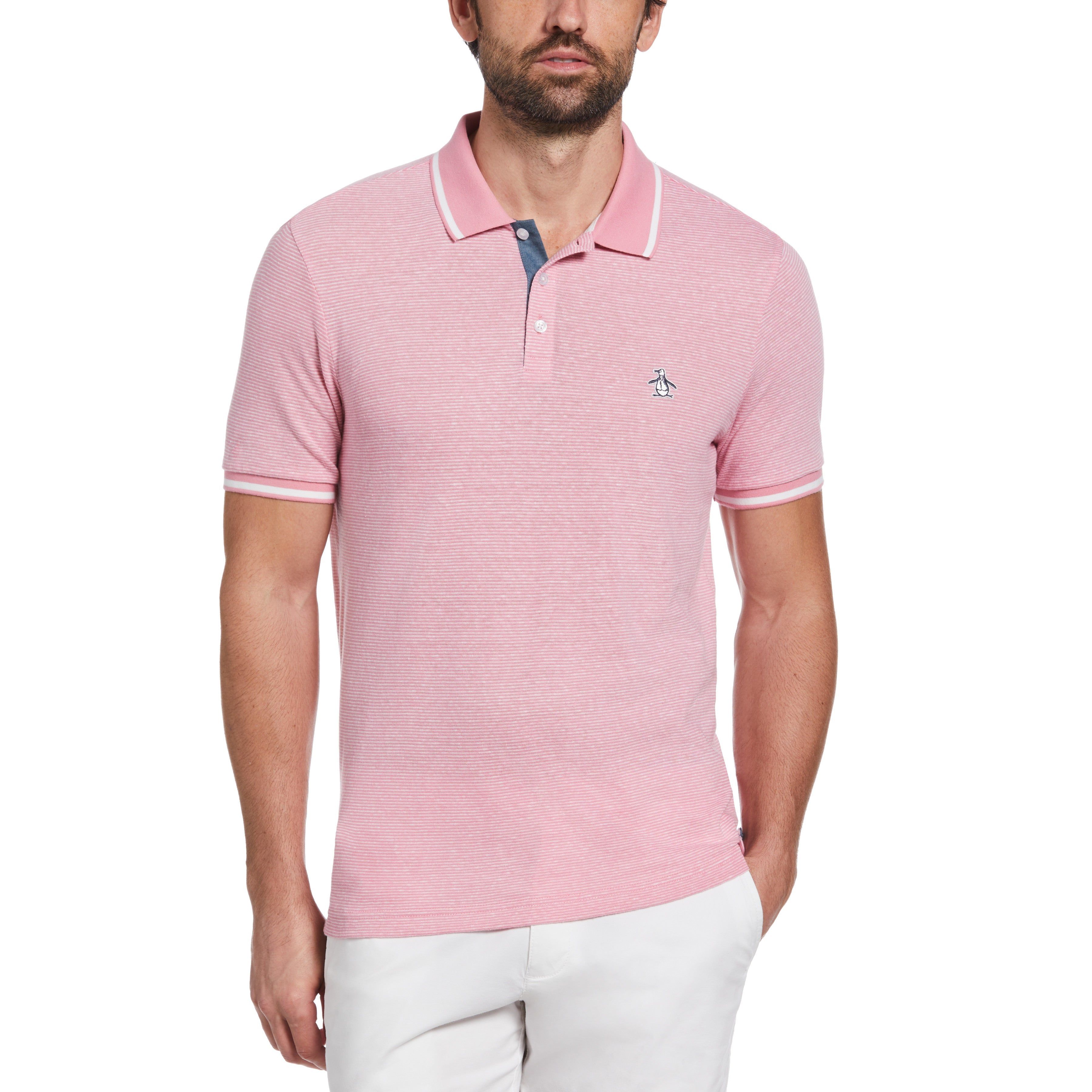 Micro Stripe Tipped Collar Polo sold by Original Penguin