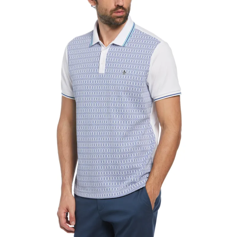 Jacquard Mini Lines Front Polo sold by Original Penguin