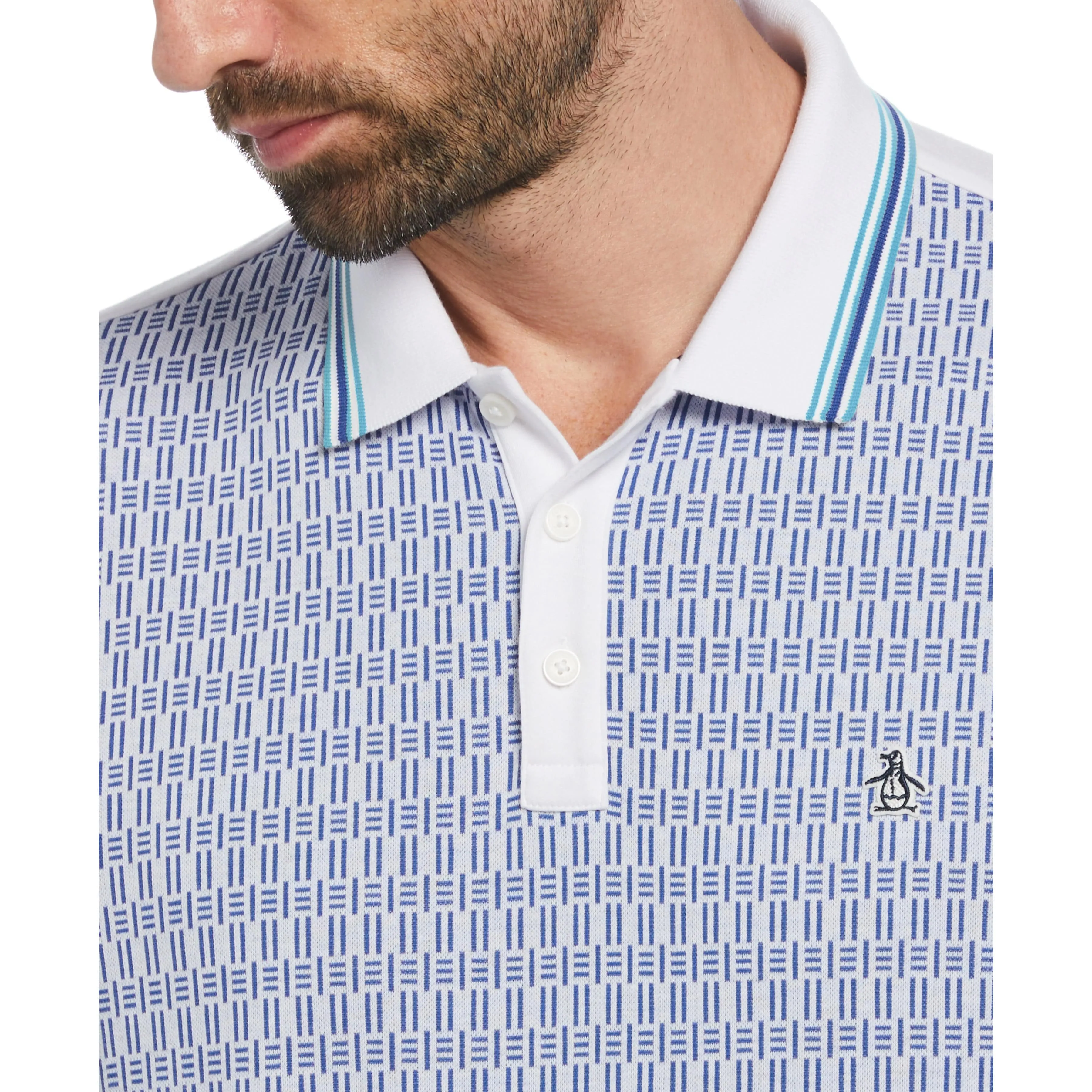 Jacquard Mini Lines Front Polo sold by Original Penguin product image thumbnail 3