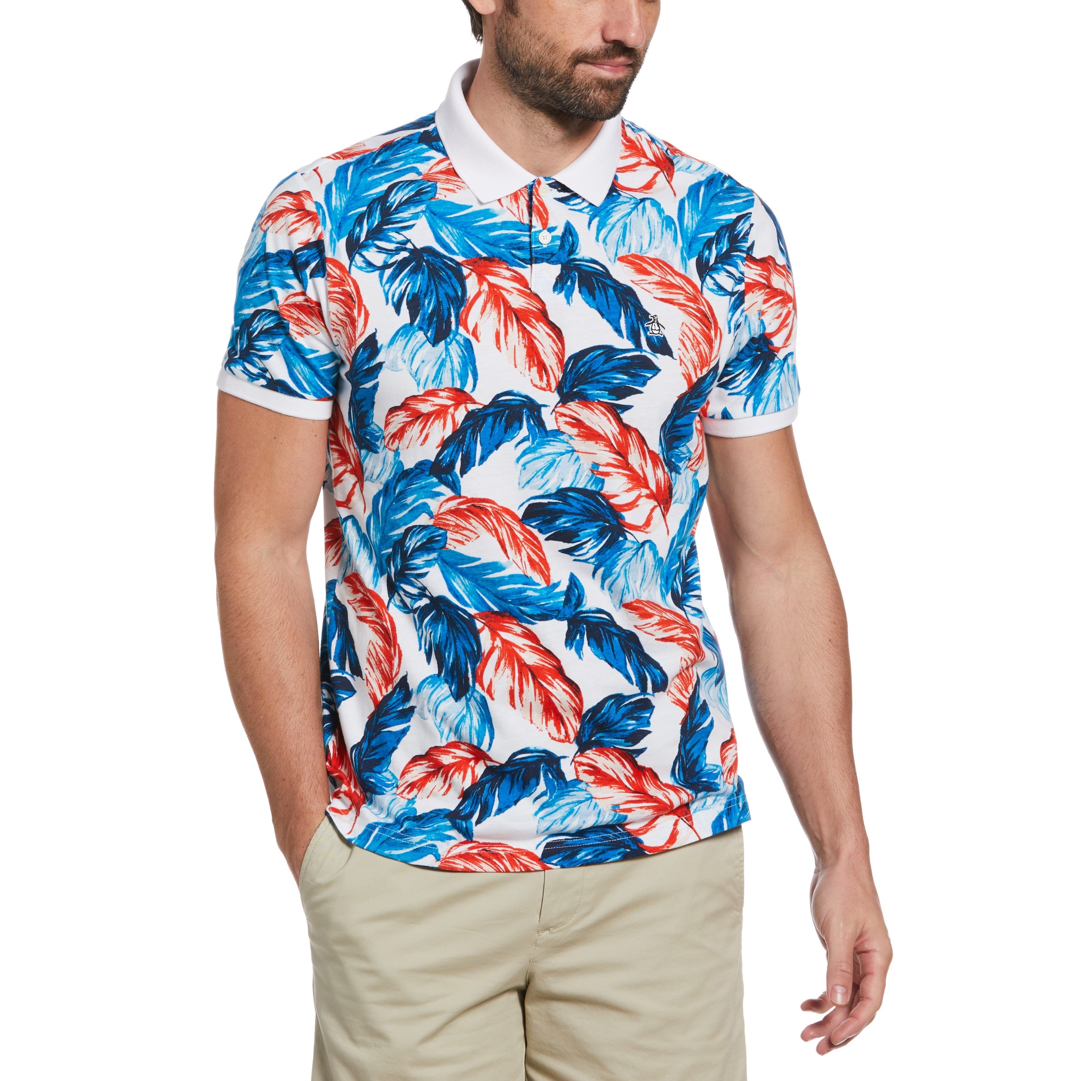 All Over Leaves Print Polo sold by Original Penguin