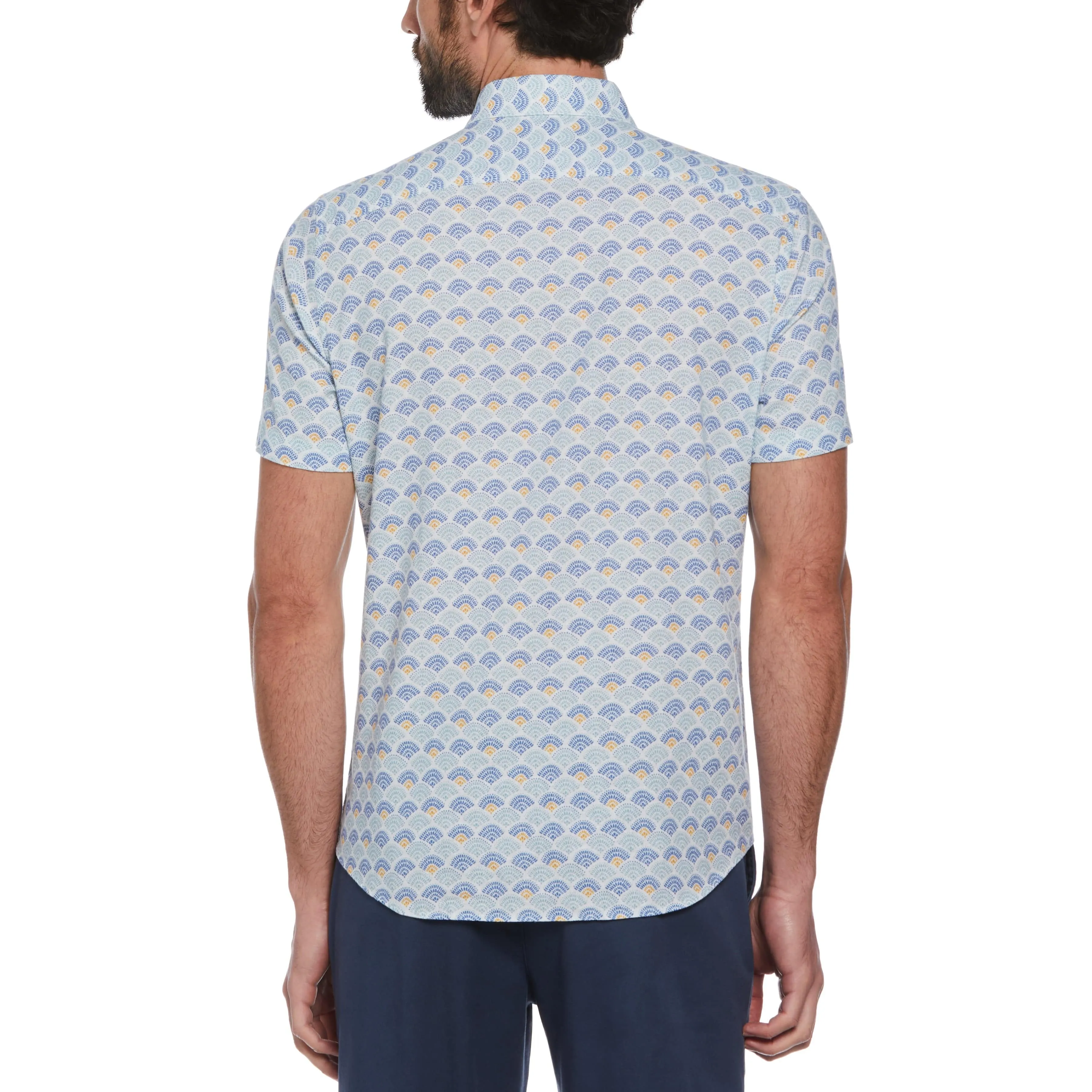 Linen Cotton Tile Wave Print Shirt sold by Original Penguin product image thumbnail 2