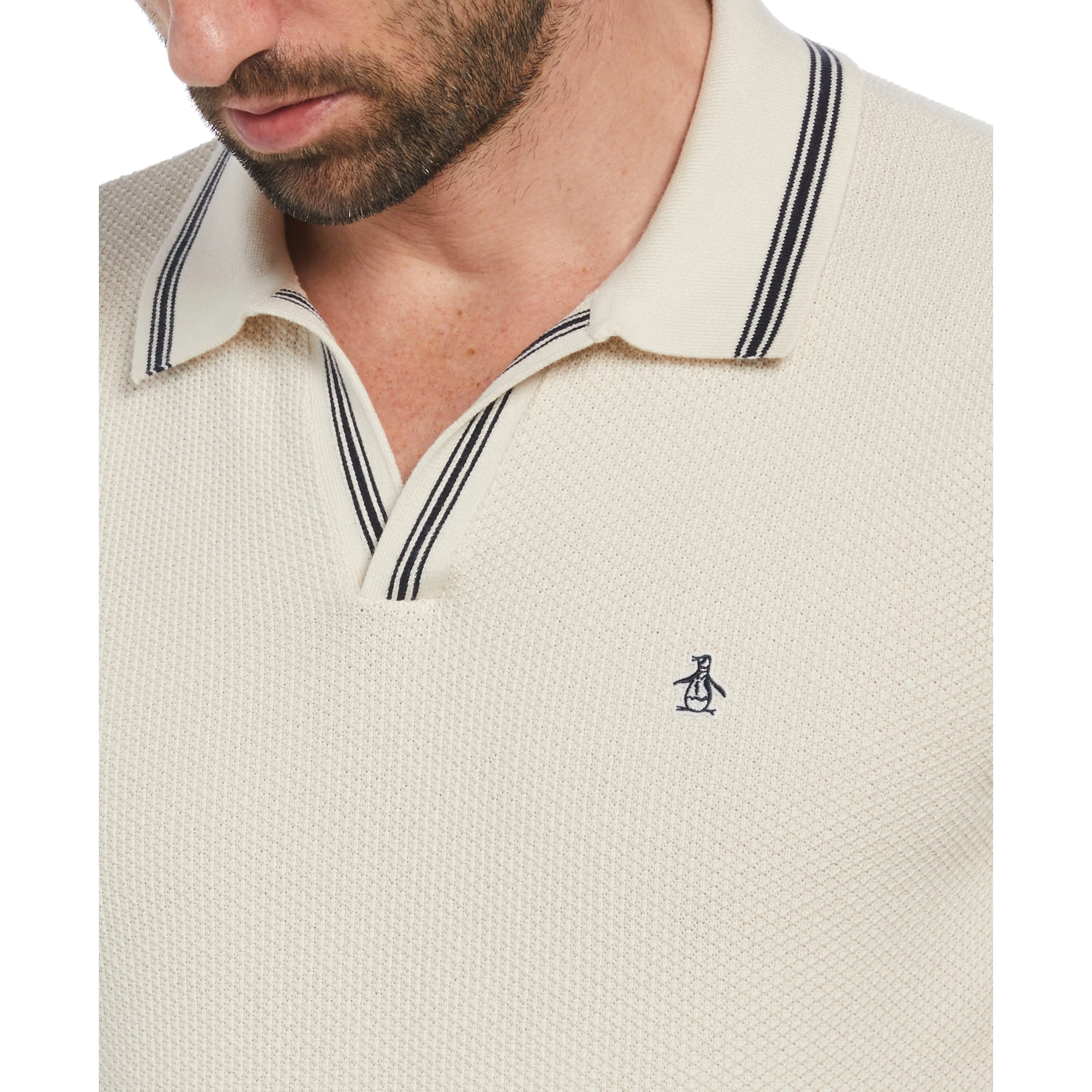Textured Johnny Collar Sweater Polo sold by Original Penguin product image thumbnail 3