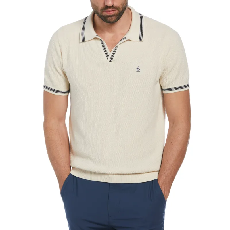 Textured Johnny Collar Sweater Polo sold by Original Penguin