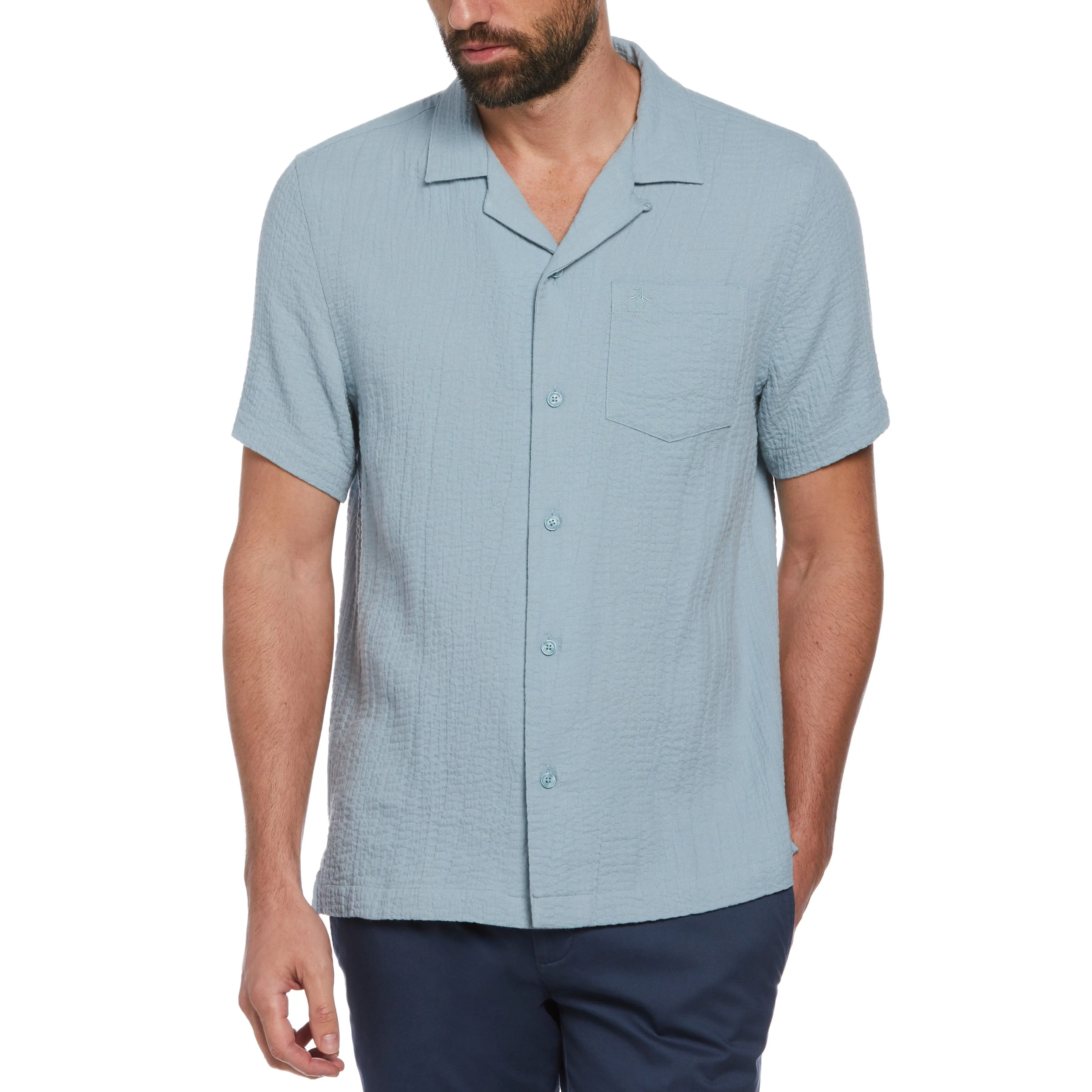 Cotton Gauze Camp Collar Shirt sold by Original Penguin
