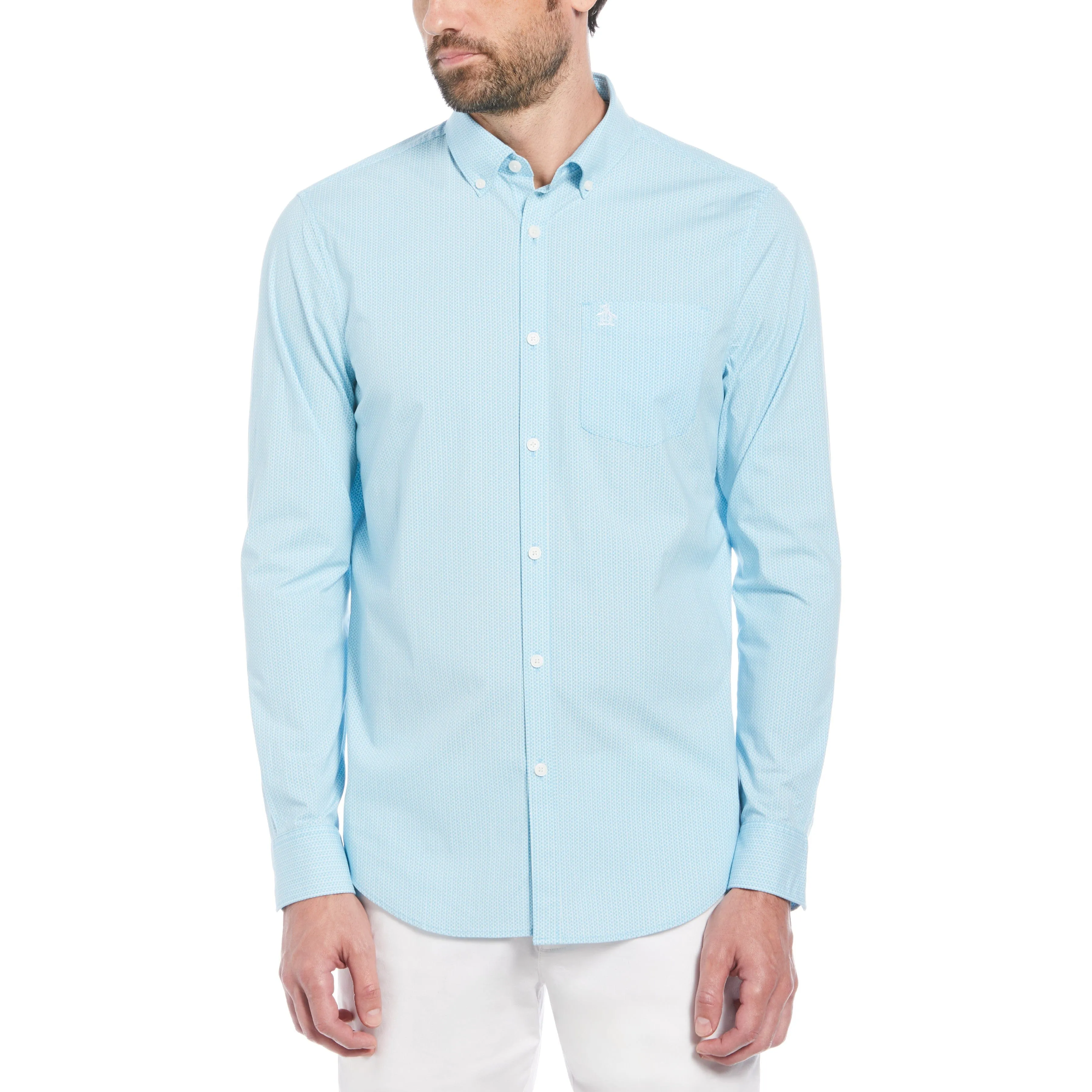 EcoVero Mini Geometric Print Button-Down Shirt sold by Original Penguin