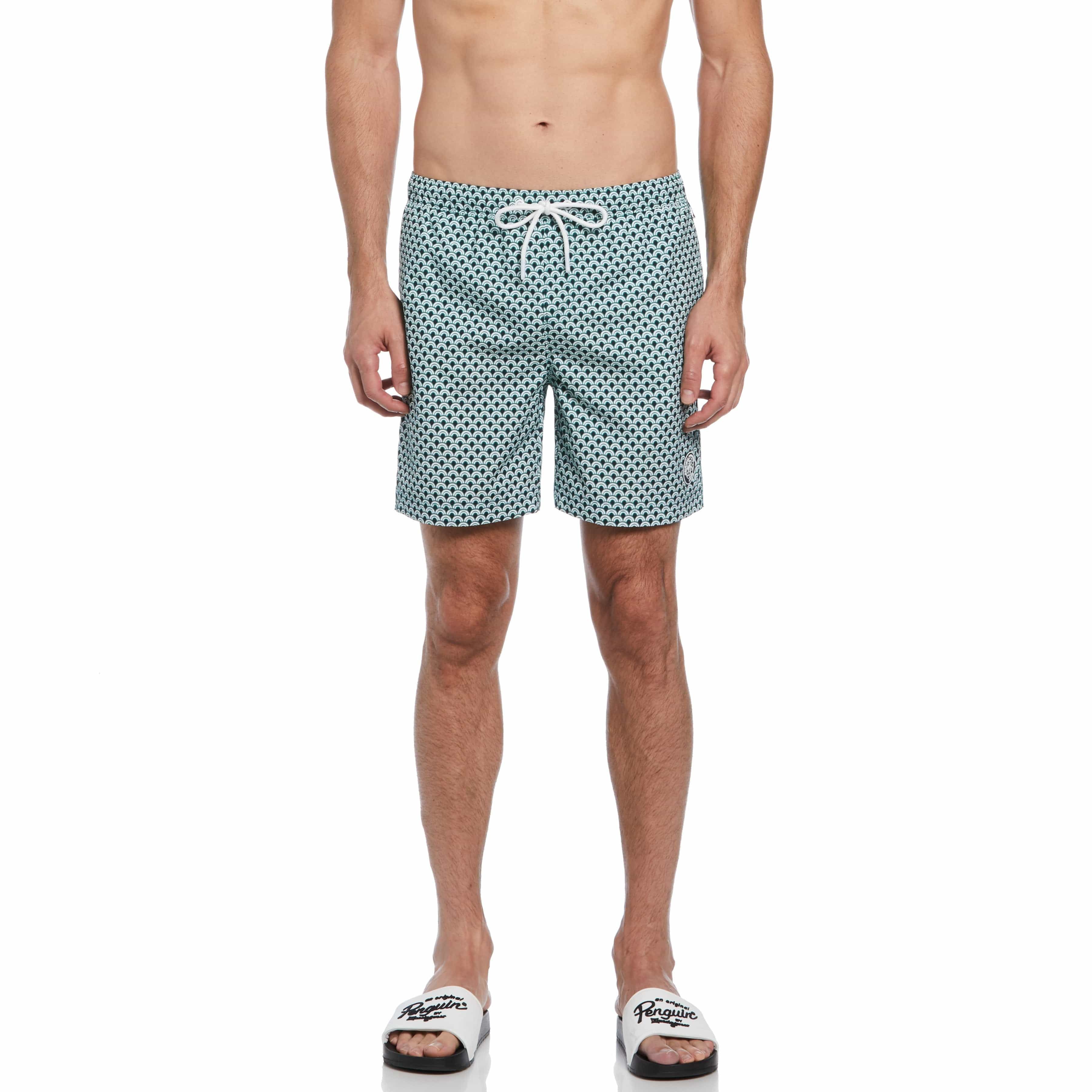 Geo Wave Print Swim Shorts sold by Original Penguin