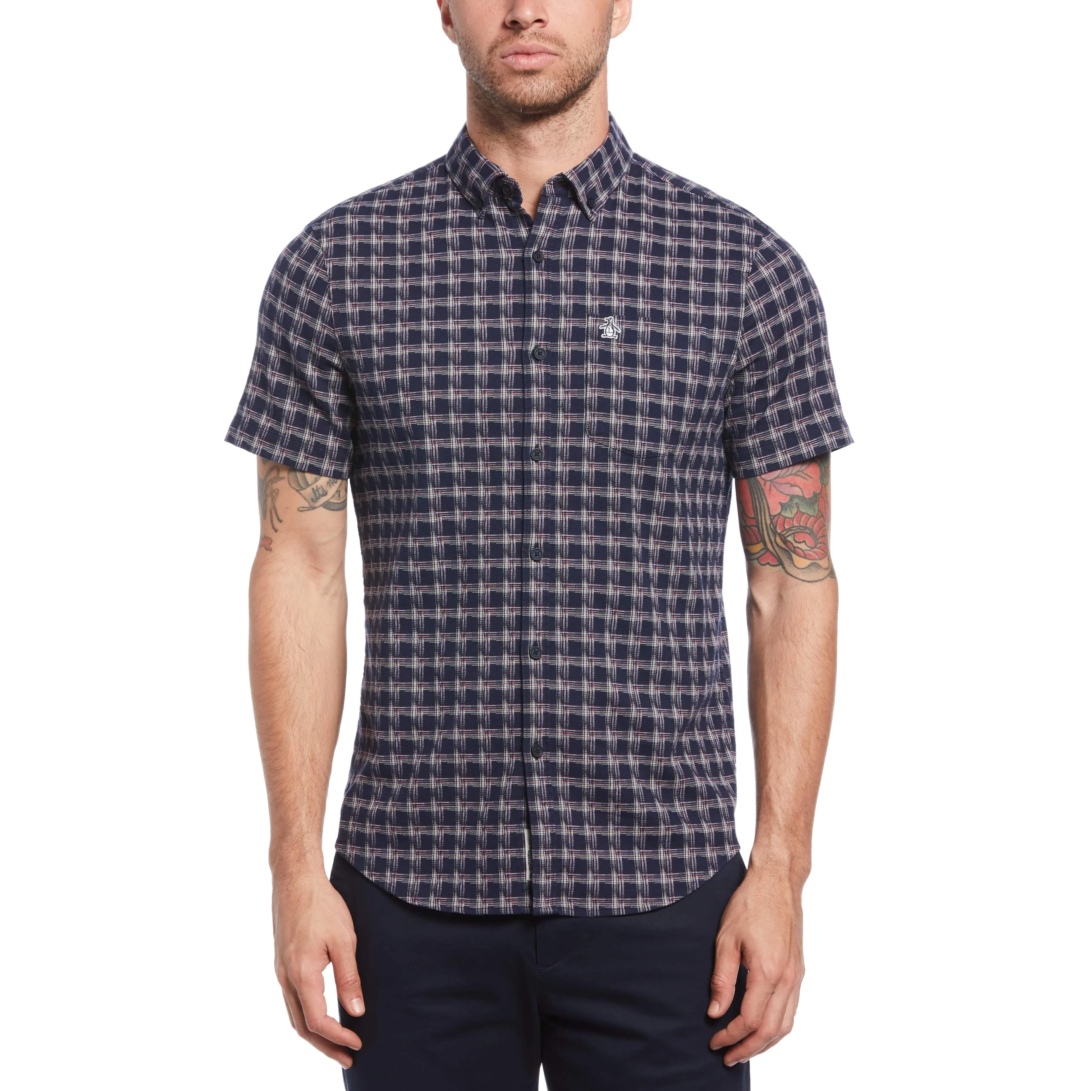 Premium Dobby Stretch Jacquard Check Shirt sold by Original Penguin