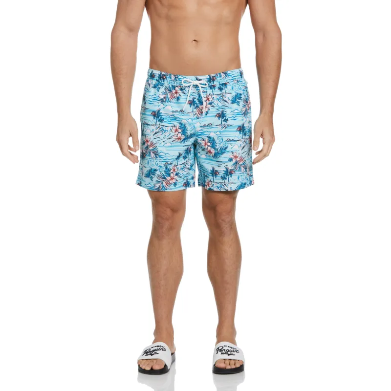 Tropical Florals Print Swim Short sold by Original Penguin