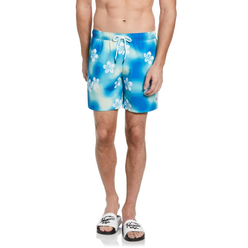 Watercolor Floral Print Swim Short sold by Original Penguin