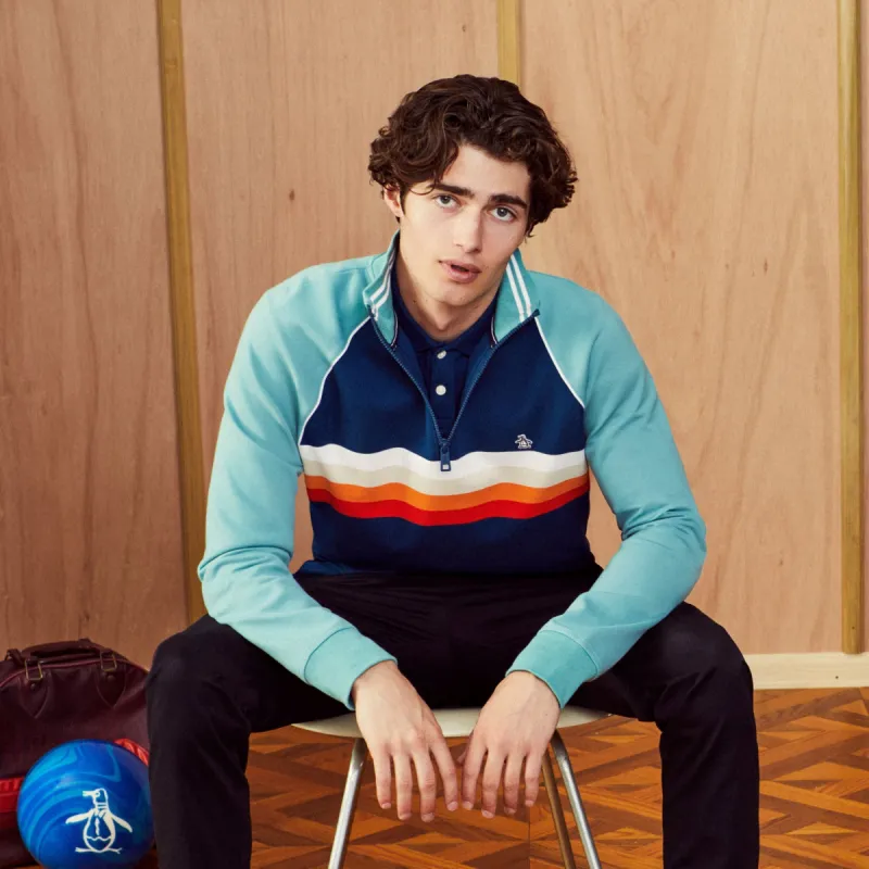 1/4 Zip Color Block Stripe Shirt sold by Original Penguin