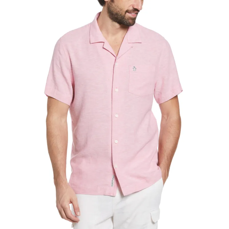 Linen EcoVero™ Blend Camp Collar Shirt sold by Original Penguin