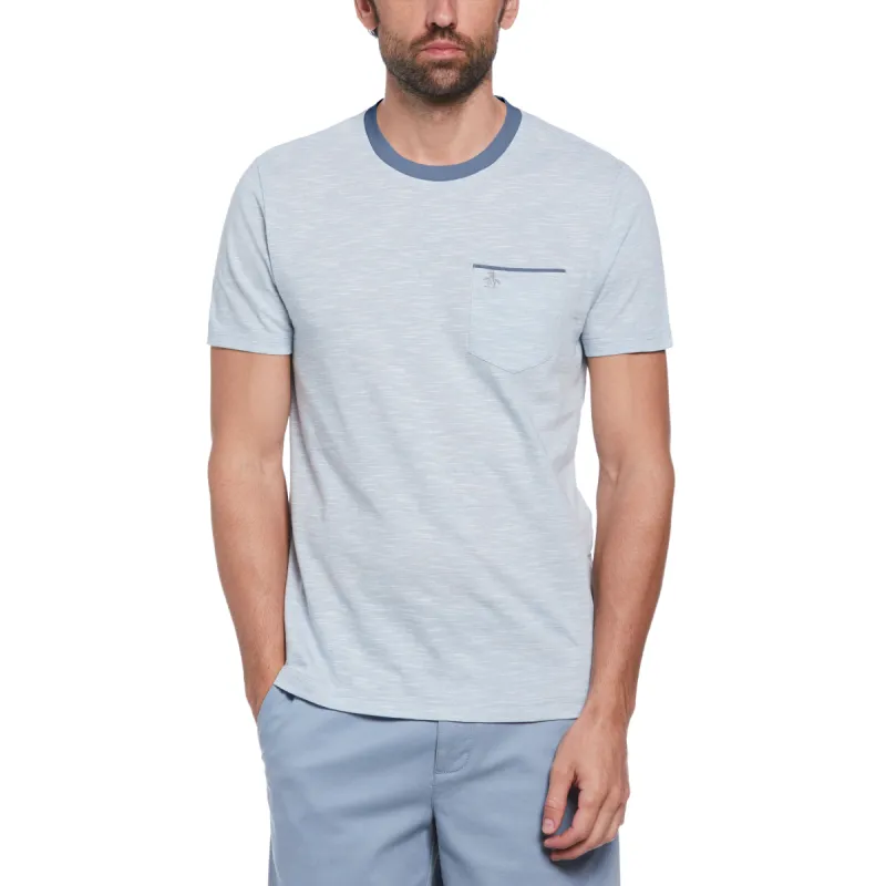 Stripe Chambray Tipped Pocket Tee sold by Original Penguin