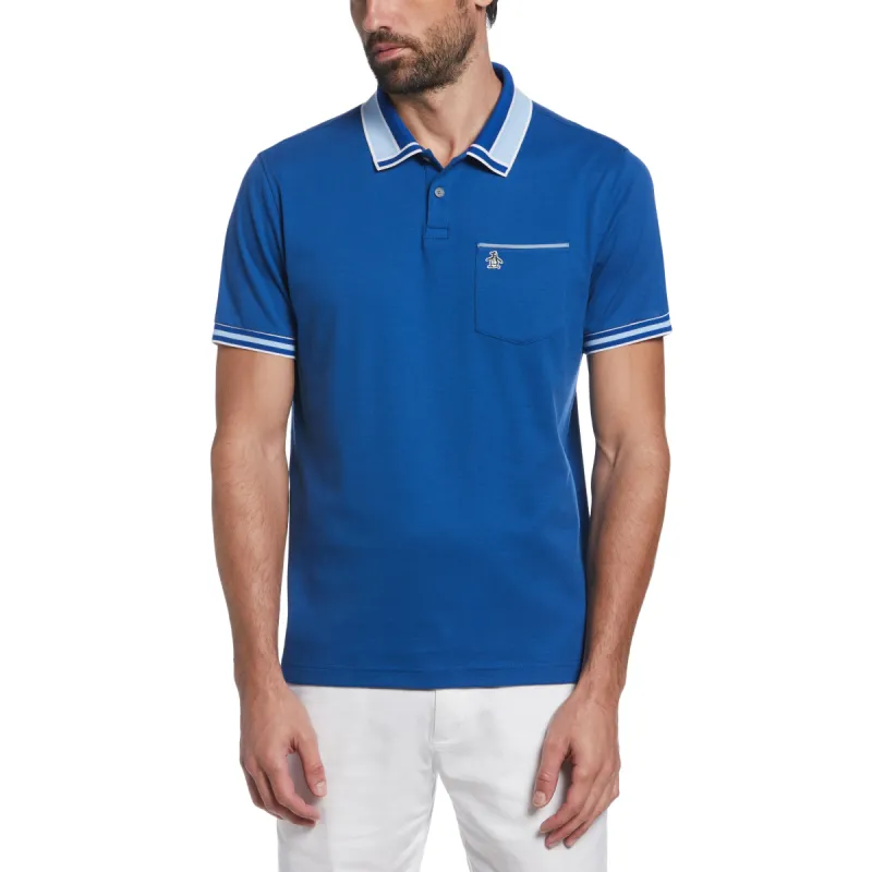 Organic Cotton Stripe Collar Polo sold by Original Penguin