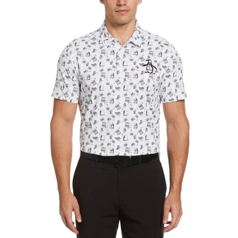 Retro Arcade Print Golf Polo made by Original Penguin
