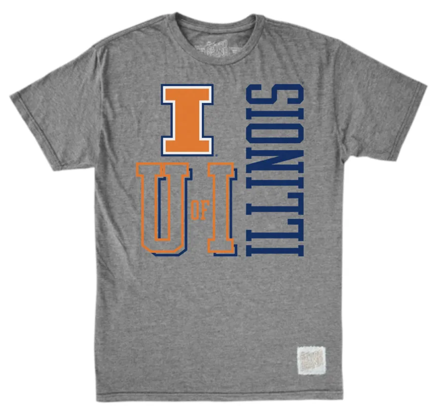 Illinois Fighting Illini Tri-Blend Tee made by Original Retro Brand