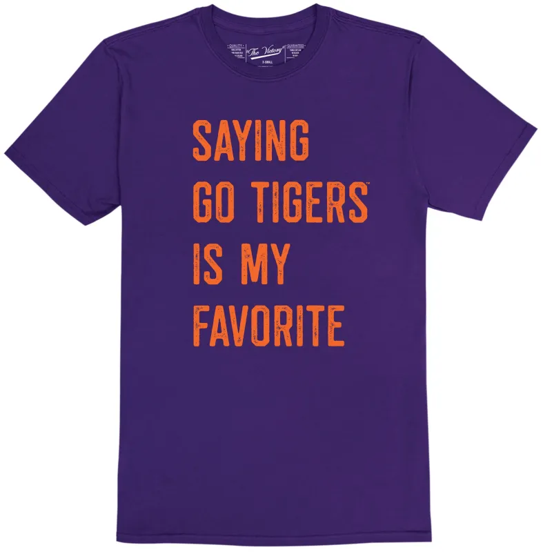 Clemson "Saying Go Tigers Is My Favorite" Tee sold by Original Retro Brand