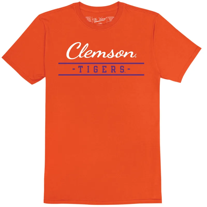 Clemson Tigers Script Bar Tee made by Original Retro Brand