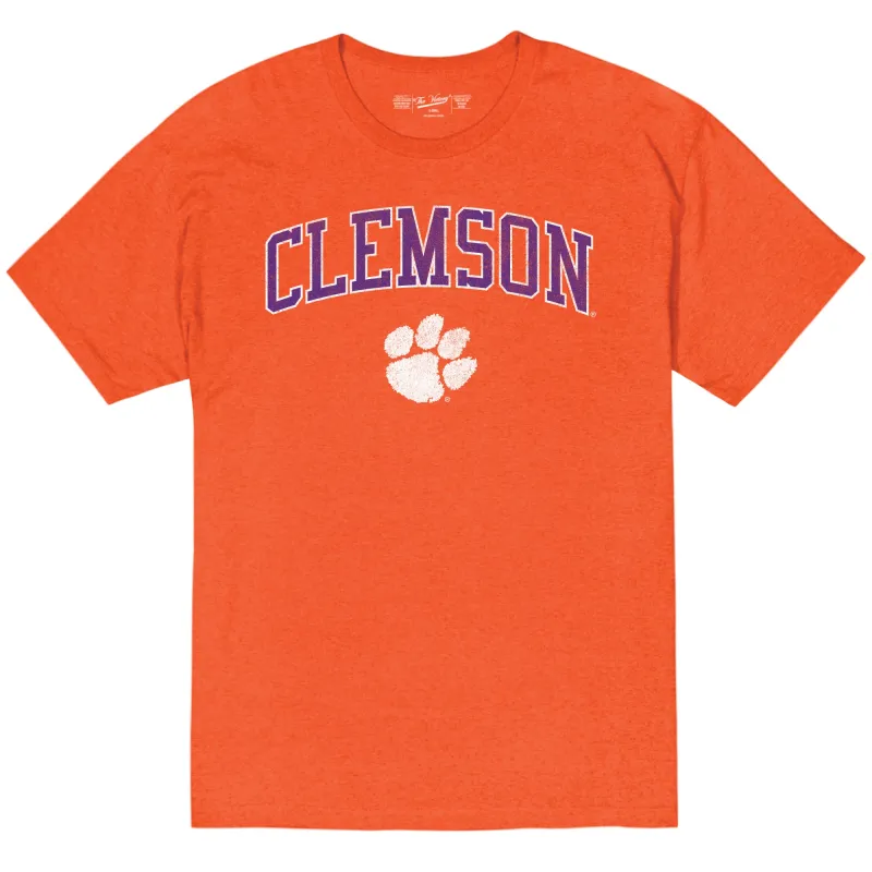 Clemson Arch Text Paw Tee sold by Original Retro Brand