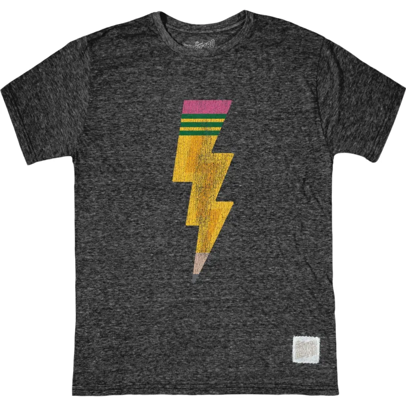 Pencil Bolt Adult Tri-Blend Tee sold by Original Retro Brand