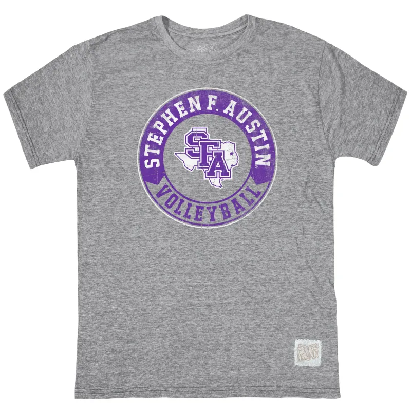 Stephen F. Austin Volleyball Tri-Blend Tee sold by Original Retro Brand
