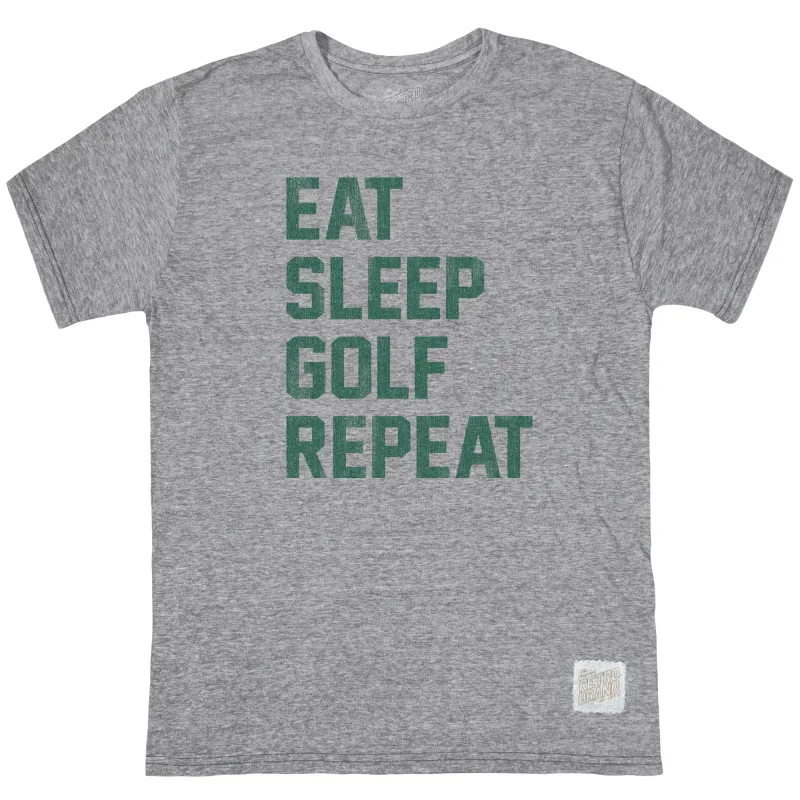 Eat Sleep Golf Repeat Tri-Blend Tee made by Original Retro Brand