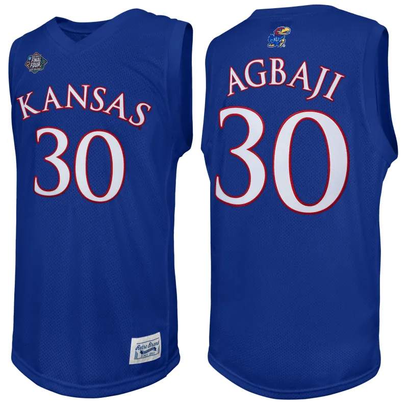 Kansas Jayhawks Ochai Agbaji Throwback Jersey sold by Original Retro Brand