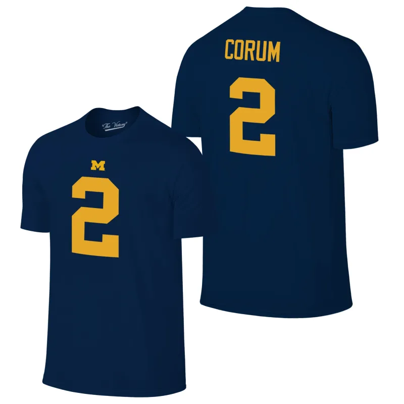 Michigan Wolverines Blake Corum  Jersey Tee sold by Original Retro Brand