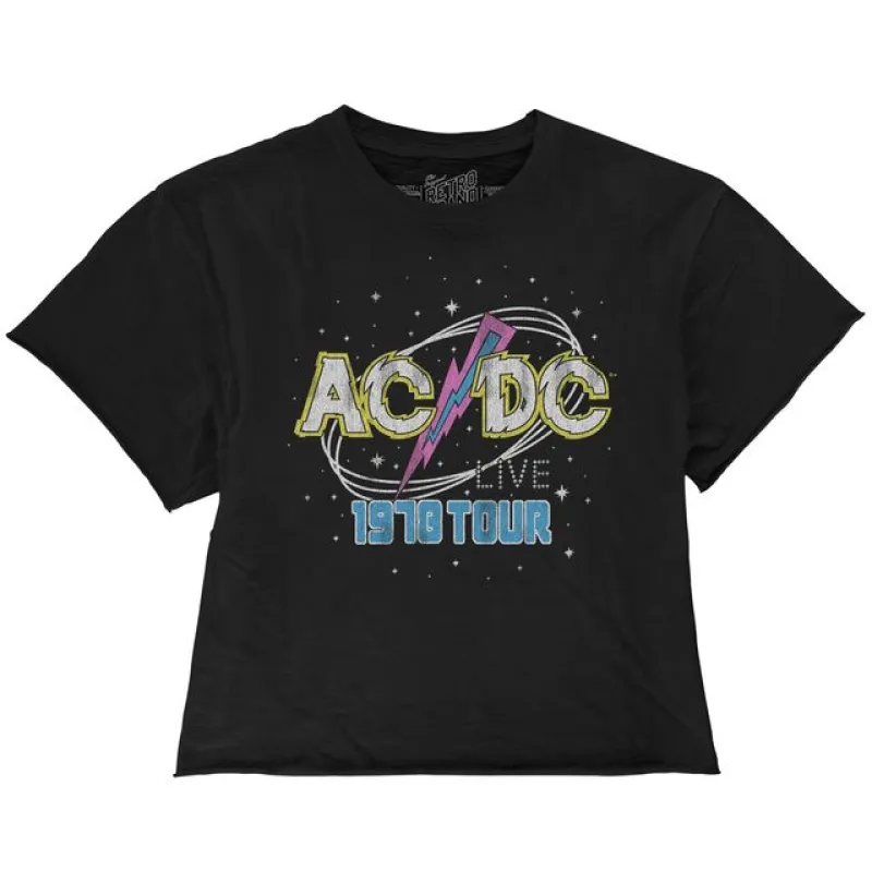 AC/DC '78 World Tour 100% Cotton Crop Slub Tee sold by Original Retro Brand