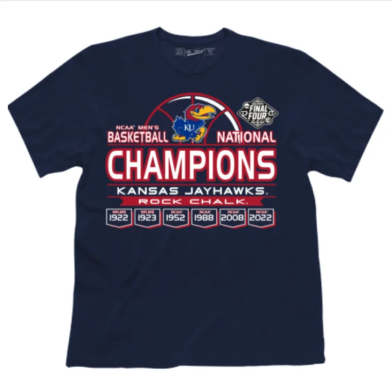 Kansas Jayhawks National Champions 100% Cotton Tee sold by Original Retro Brand