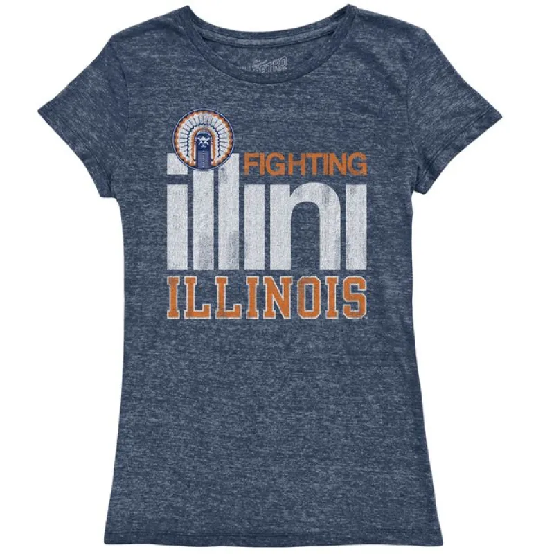 Illinois Fighting Illini Tri-Blend Women's Tee sold by Original Retro Brand