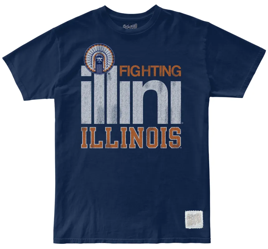 Illinois Fighting Illini 100% Cotton Tee sold by Original Retro Brand