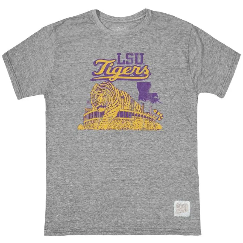 LSU Tigers Tri-Blend Tee made by Original Retro Brand