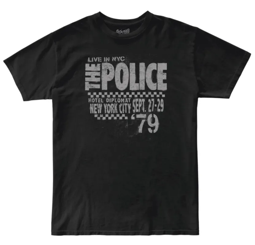 The Police Live in NYC '79 100% Cotton Tee sold by Original Retro Brand