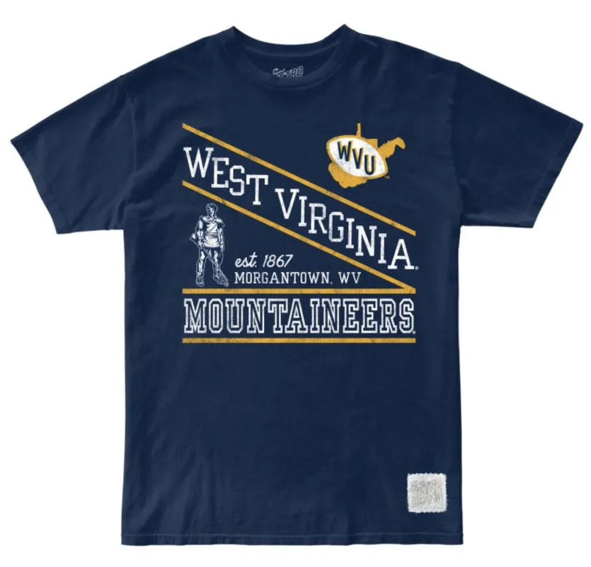 West Virginia Mountaineers 100% Cotton Tee made by Original Retro Brand