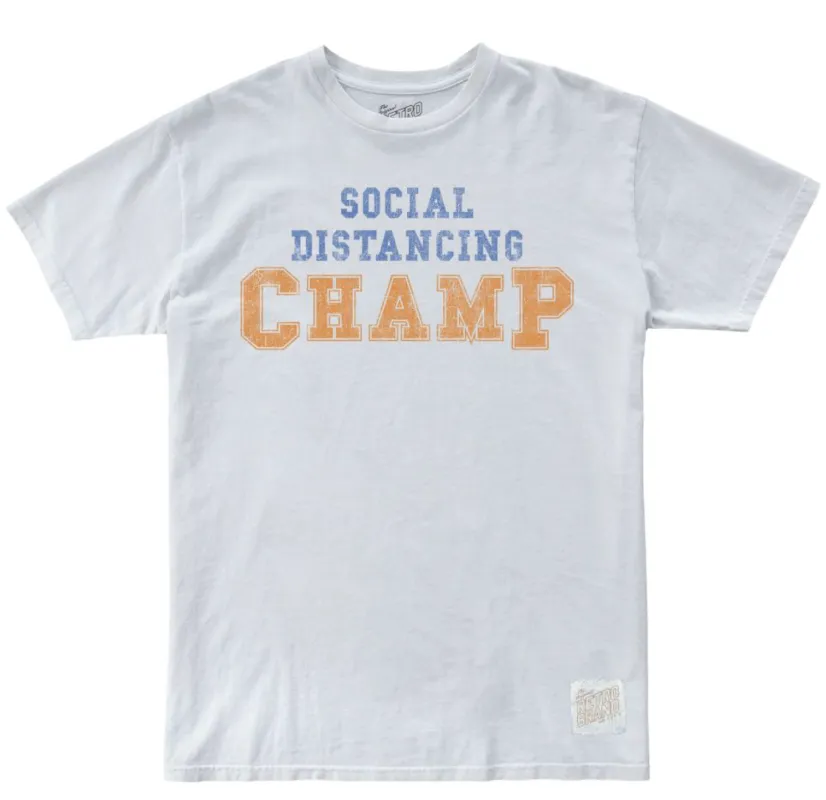 Social Distancing Champ 100% Cotton Tee sold by Original Retro Brand