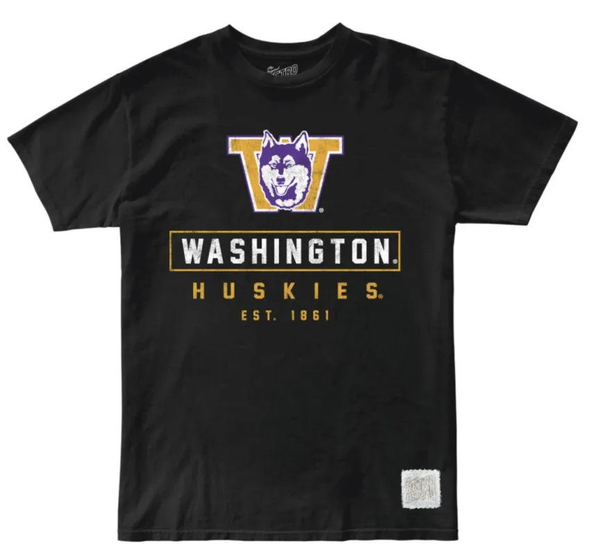 Washington Huskies 100% Cotton Tee made by Original Retro Brand