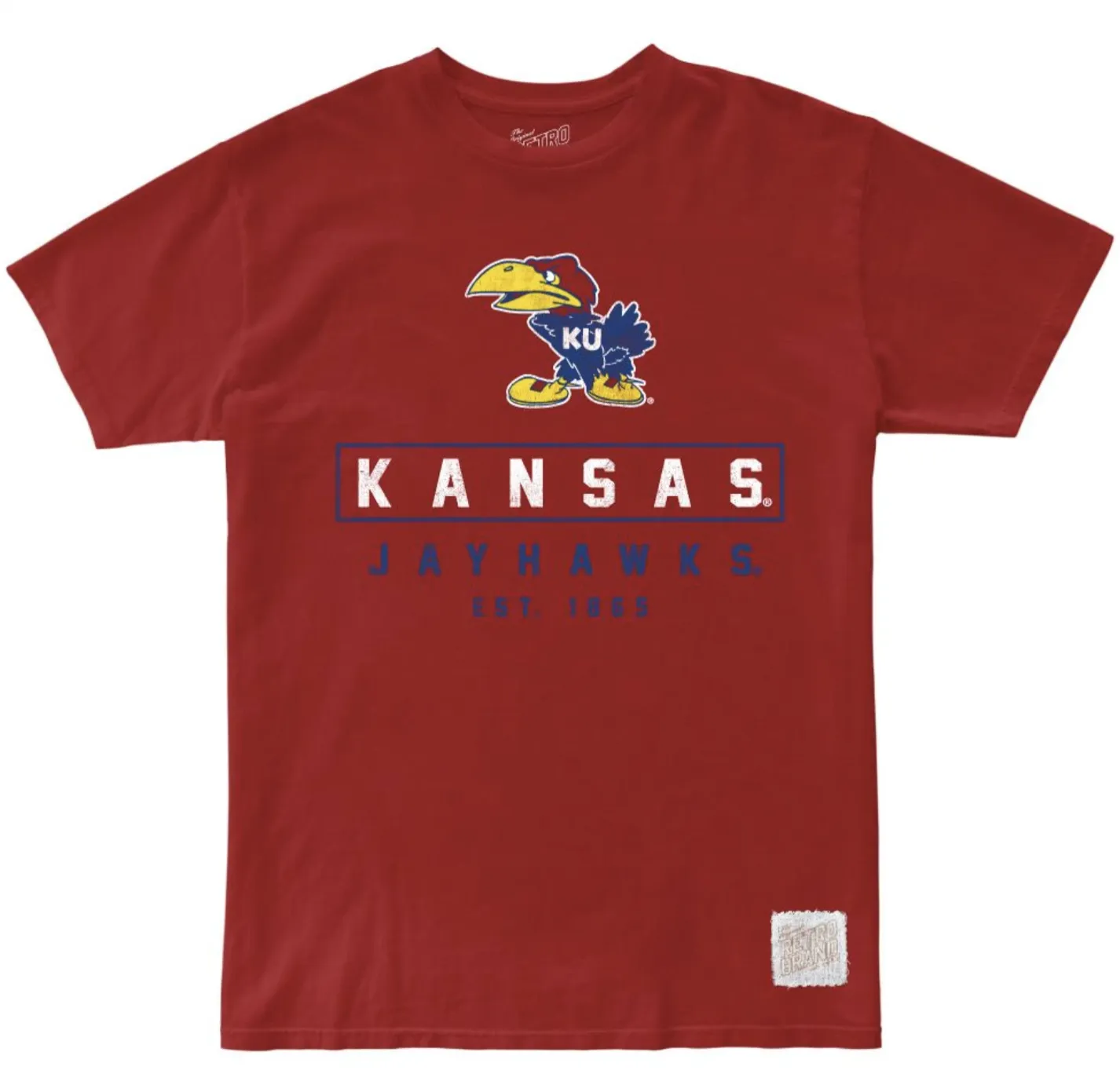 Kansas Jayhawks 100% Washed Cotton Tee sold by Original Retro Brand