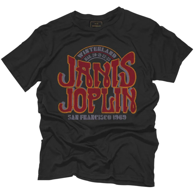 Janis Joplin San Francisco '69 Black Label Tee sold by Original Retro Brand