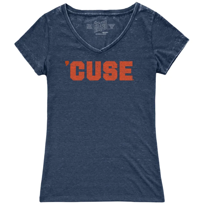 Syracuse Women's Short Sleeve Scoop Neck Vintage Tee made by Original Retro Brand