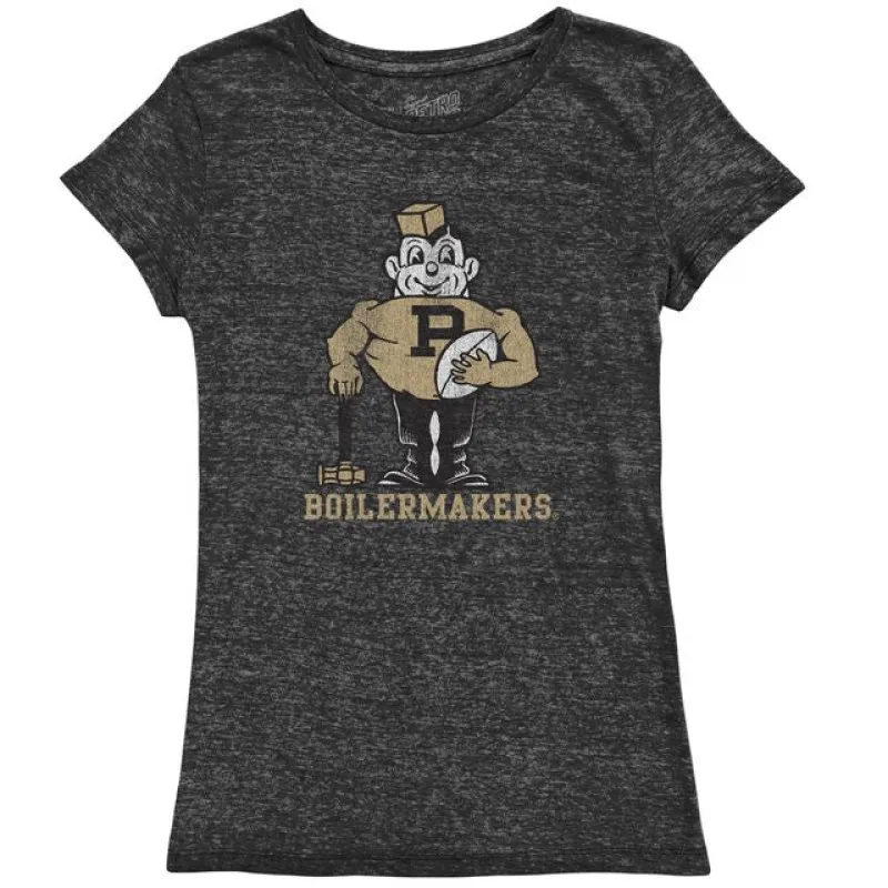 Purdue Boilermakers Tri-Blend Women's Crew Tee made by Original Retro Brand