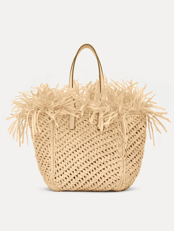 Small Raffia Crochet Square Tote sold by Oscar de la Renta