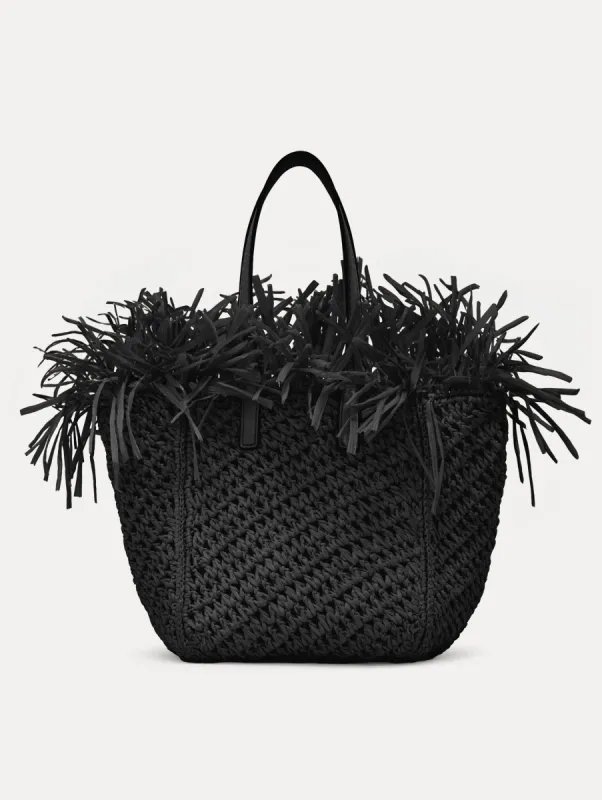 Small Raffia Crochet Square Tote sold by Oscar de la Renta